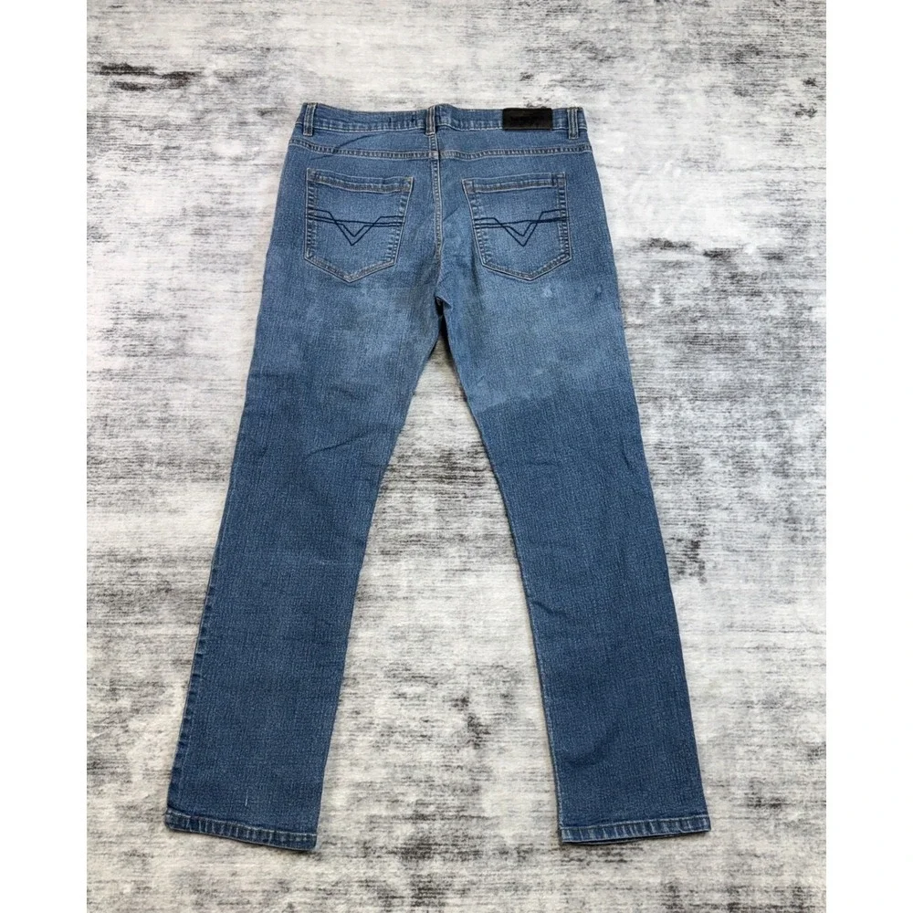 Elevani Los Angeles Mens Straight Leg Denim Jeans Blue Medium‎ Wash Size 34